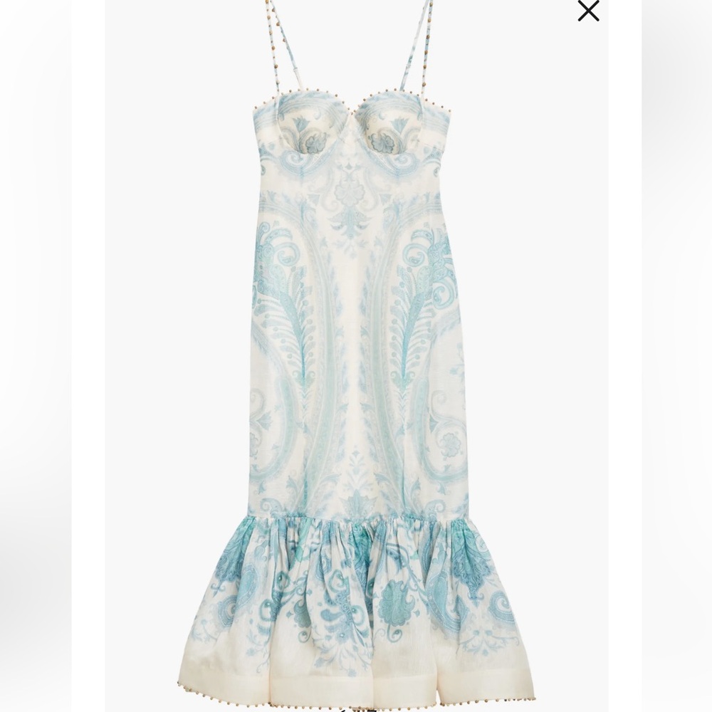 Zimmermann Illuminati Blue and White Paisley Dress size 0 - Picture 2 of 6
